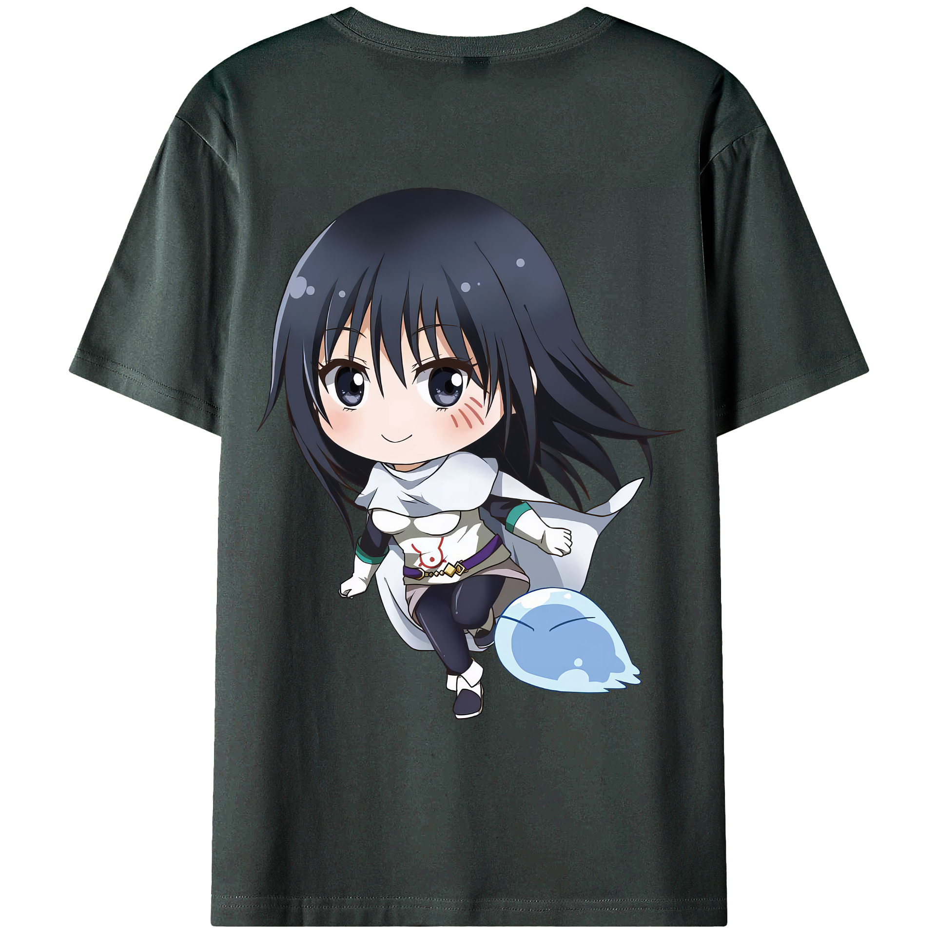 （画像用） 転スラ Regarding Reincarnated to Slime 綿100％ メンズ半袖Tシャツ（バックプリント） 通気性